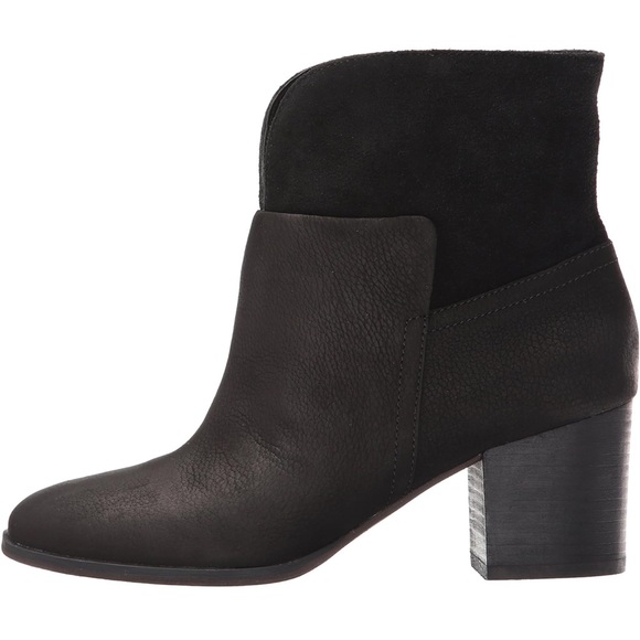 NWT NINE WEST Dale Nubuck 100% Leather Women’s Booties size 8 dark gray/black - Picture 4 of 11